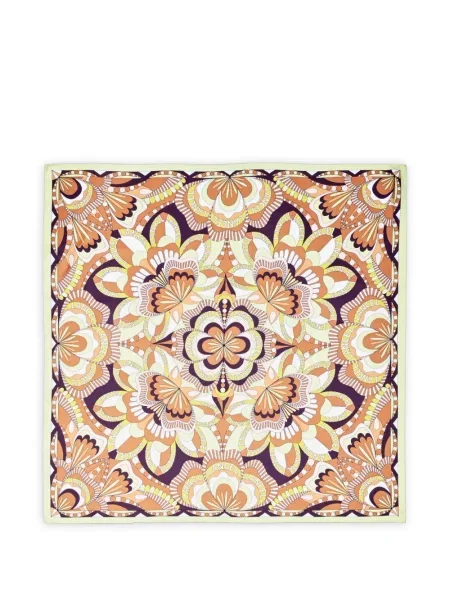 Fular Lancel cu model floral maro
