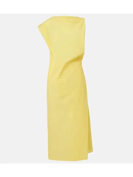 Sukienka midi Jacquemus do kolan popelinowa garniturowa żółta