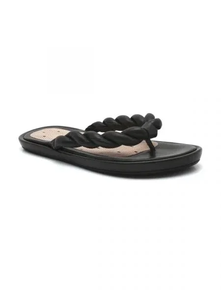 Șlapi Red Valentino din piele negru