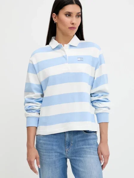 Суитчър Tommy Jeans с принт синьо