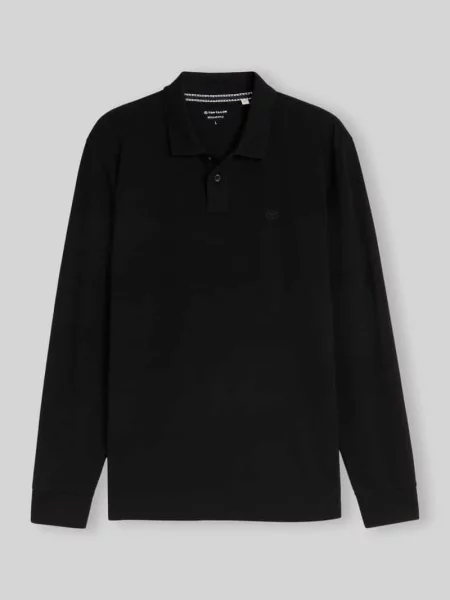 Koszulka polo z detal z logo Tom Tailor czarna