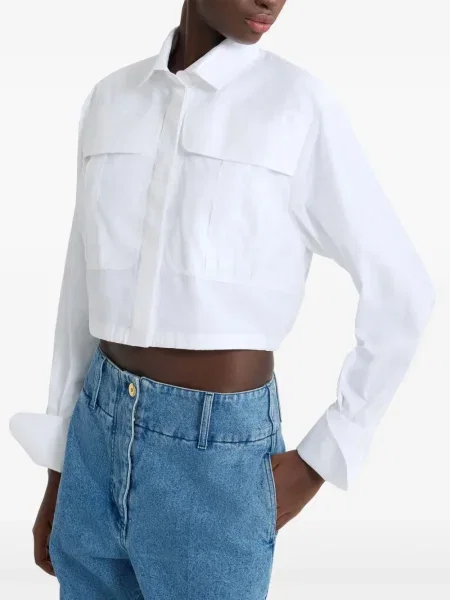 Cropp cămașă Patou din poplin safari alb