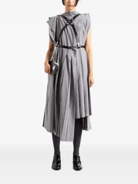 Rochie midi Junya Watanabe asimetrică gri