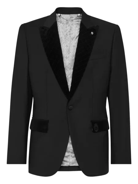 Sacou Billionaire de catifea clasic negru