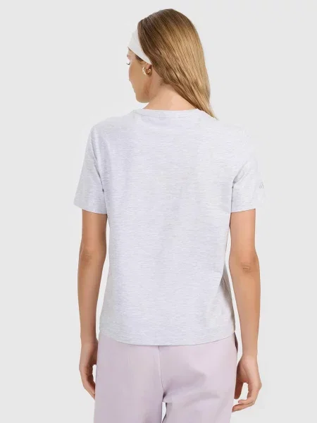 T-shirt regular gładki 4F szara