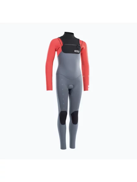 Costum de surfing pentru copii ION Capture Front Zip Jr steel blue/red roșu