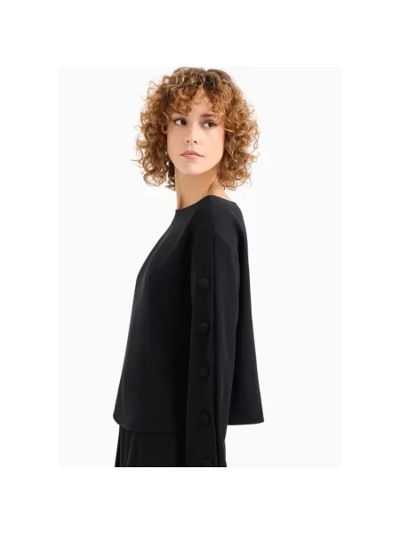 Bluzka Emporio Armani z dekoltem w łódkę czarna