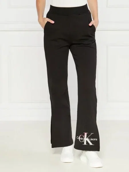 CALVIN KLEIN JEANS Pantaloni de trening DIFFUSED | flare fit negru