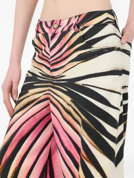 Pantaloni Roberto Cavalli cu imagine roz