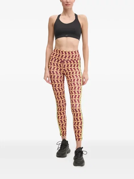 Spodnie Adidas w paski z autografem do biegania zielone