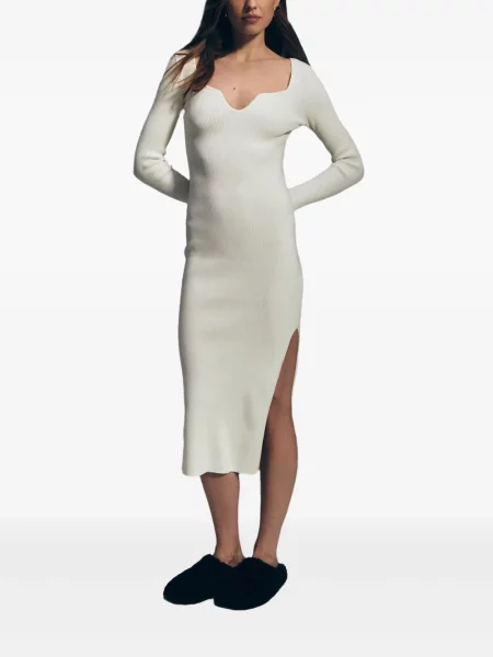 Rochie maxi Ether lungă de costum alb
