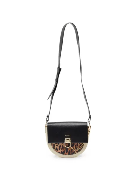 Geanta crossbody Furla cu imagine cu model leopard negru