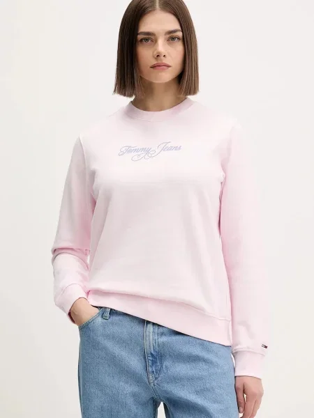 Tommy Jeans μπλούζα ροζ
