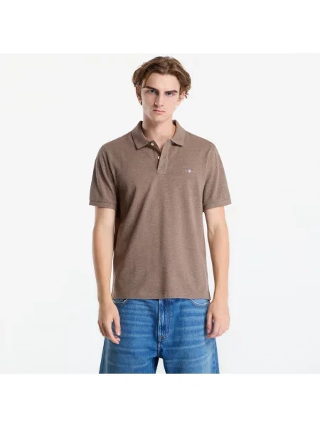 Tričko Gant Reg Shield Ss Pique Polo Dark Hazelnut Melange XL