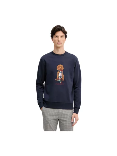 Hackett London bluza granatowy z aplikacją niebieska
