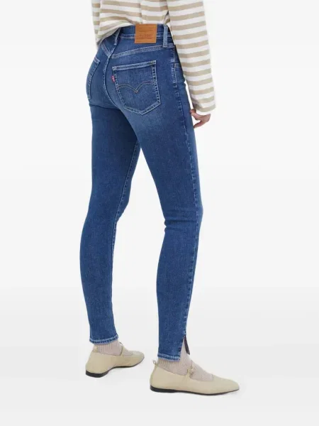Ретро слаб дънки skinny fit Levi's® с разкъсвания синьо