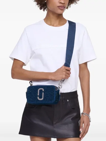 Rankinė per petį Marc Jacobs su kristalais mėlyna