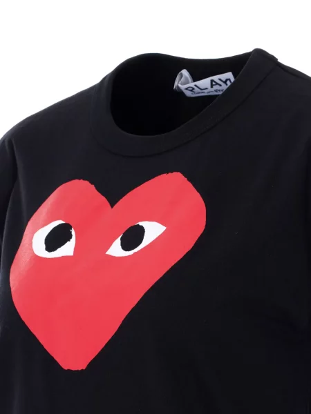 Μπλούζα Comme Des Garçons Play με σχέδιο με στρογγυλή λαιμόκοψη με μοτίβο καρδιά μαύρο