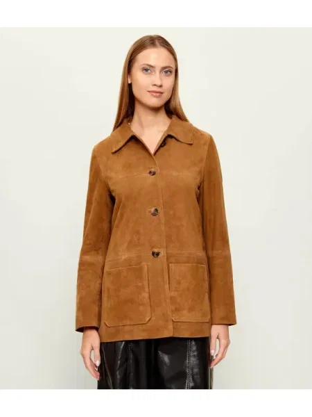 Ba&sh Geacă MARIO | piele întoarsă maro