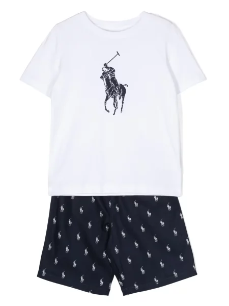 Piżama dziecięca Polo Ralph Lauren biała