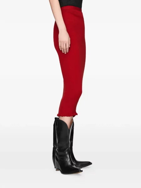Fustă midi Maison Margiela tricotate roșu