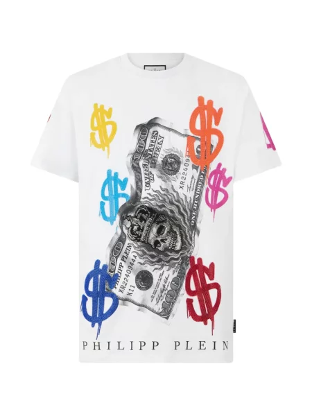 Tricou Philipp Plein cu autograf alb