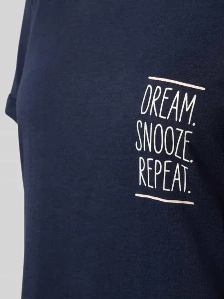 Piżama o kroju Comfort Fit z mieszanka bawełny i model Perfect Nights T-Shirt' S.oliver Red Label granatowa