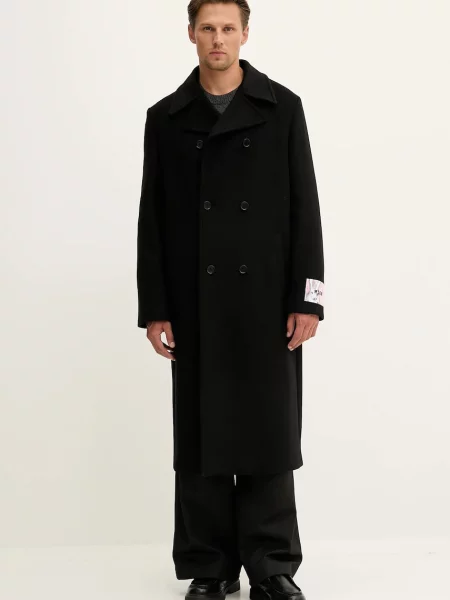 MSGM palton de lana negru