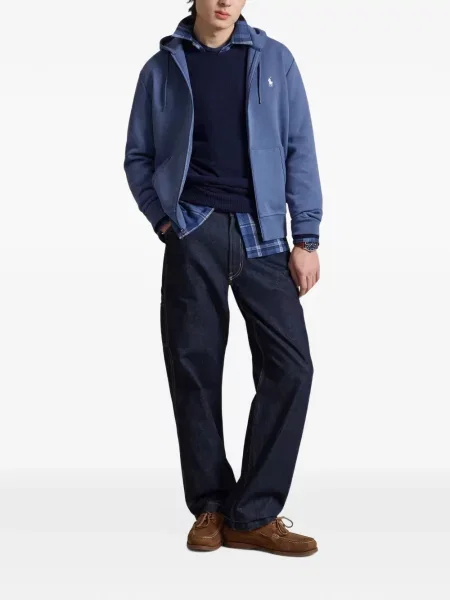 Hanorac cu glugă Polo Ralph Lauren tricotate albastru