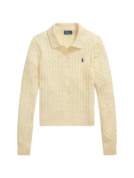 Πλεκτό polo Polo Ralph Lauren με σχέδιο με λαιμόκοψη v πράσινο