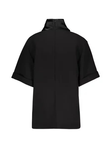 Top Ellery cu guler de stand-up negru
