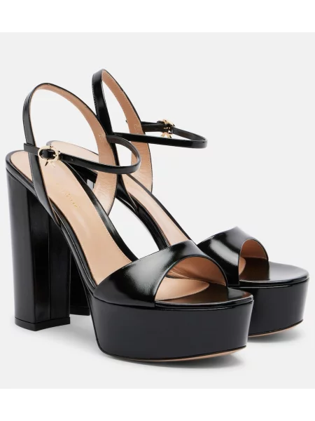 Sandale Gianvito Rossi din piele cu platformă negru
