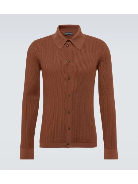 Volnena polo majica Dolce&gabbana rjava