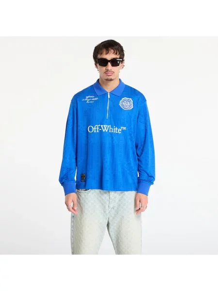 T-shirt Off-White Lion Nation Soccer L/S Polo Navy Blue L bela