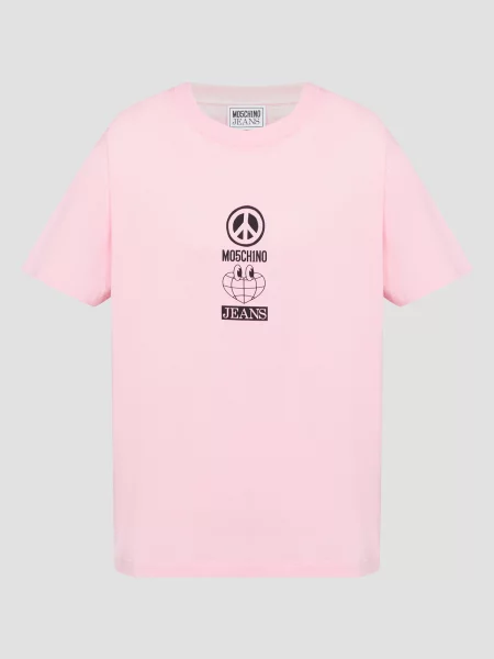 Футболка Moschino розовая