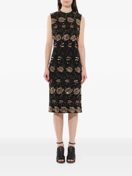 Rochie Givenchy cu broderie cu model floral negru
