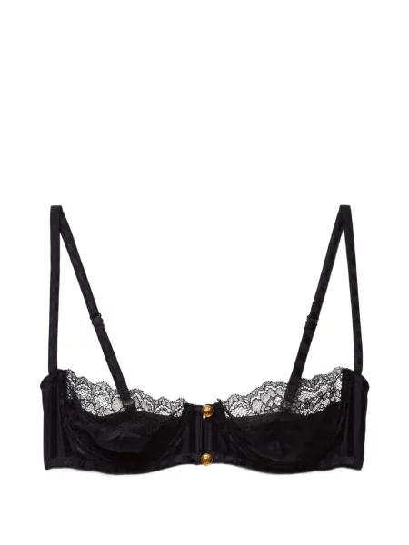 Sutien bralette Versace de mătase negru