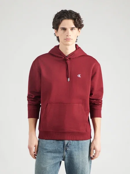 Calvin Klein Jeans hanorac cu glugă bărbătesc din roșu