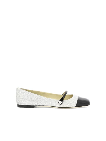 Balerinki Jimmy Choo skórzane bez obcasa białe