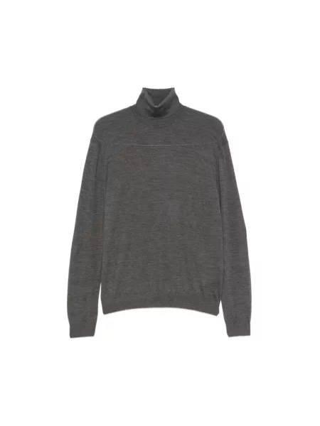 Sweter z golfem Malo wełniany szary