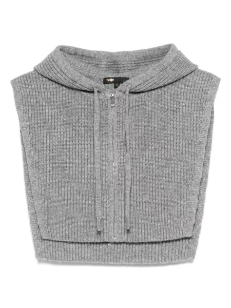 Hanorac cu glugă Maje tricotate gri