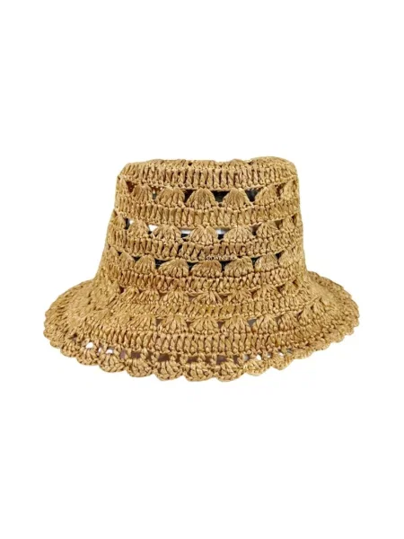 Twinset Akcesoria Kobieta brązowy ONE SIZE Kapelusz Bucket Crochet z Efektem Rafii beżowy
