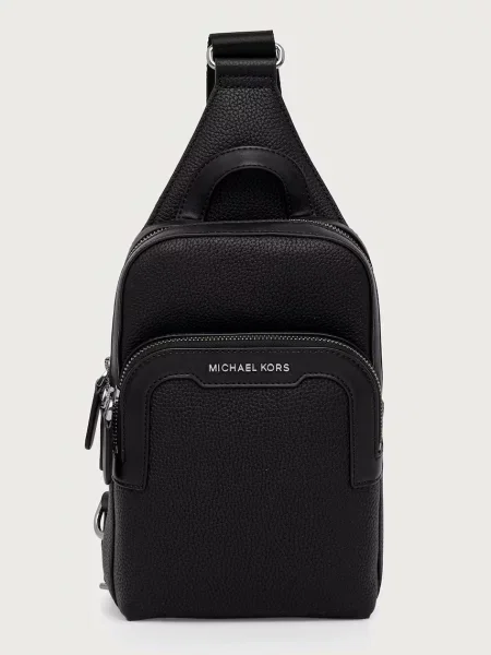 Michael Kors geantă mică pentru bărbați din piele HUDSON negru