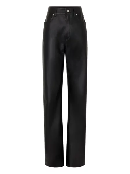 Pantaloni Rabanne din piele negru