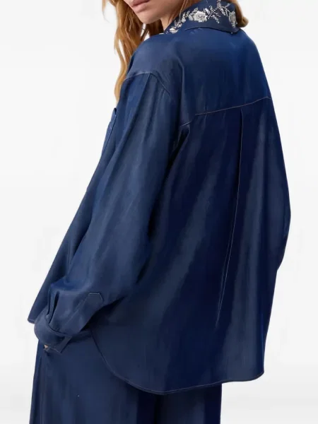 Kołnierzykowy koszula dżinsowa Liu Jo niebieski