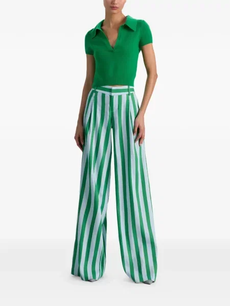 Pantaloni Alice + Olivia cu dungi verde