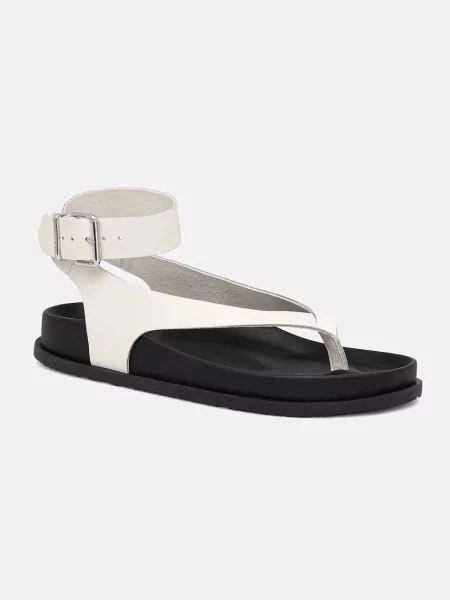 Кожени сандали Tommy Jeans TJW ANKLE STRAP SANDAL бежово