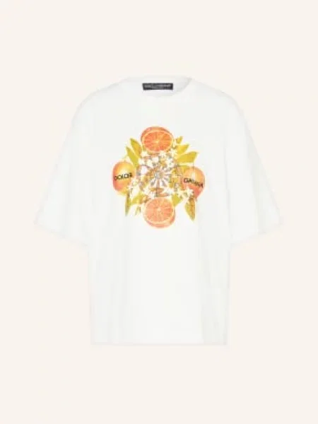 Dolce & Gabbana Tričko Oversize / oranžová / zelená bílá