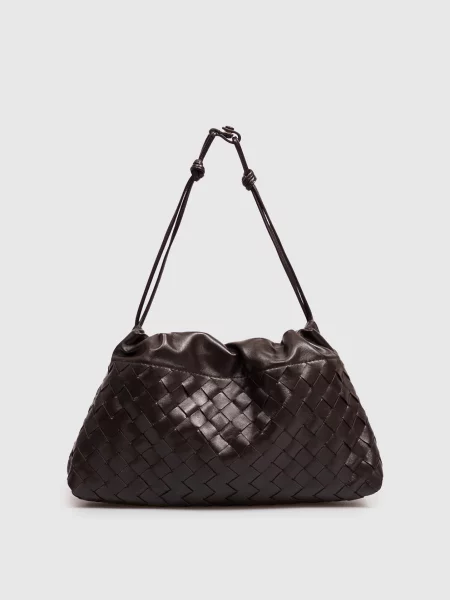 Шкіряна сумка-кісет Notte Bottega Veneta коричнева
