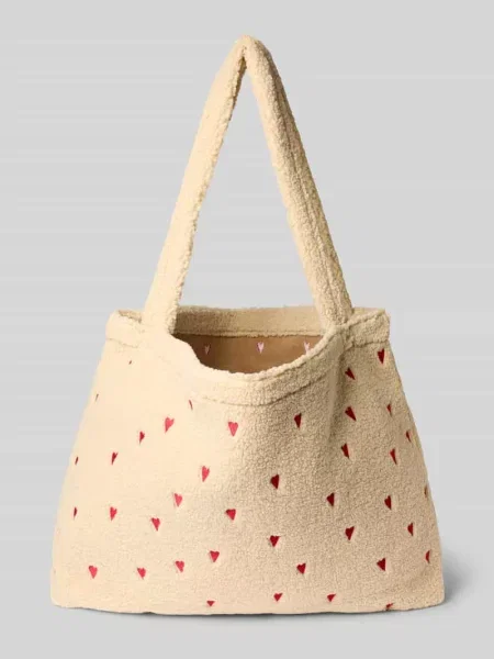 Torba typu mom bag z wyhaftowanym motywem na całej powierzchni model ‘Teddy’ Studio Noos